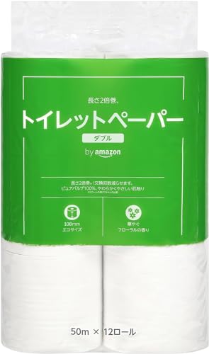 by Amazon トイレットペーパー 長さ2倍巻 50m×12ロール ダブル
