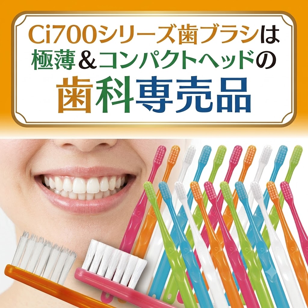 Ci700 M ふつう ハブラシ 20本セット 超先細フラット毛 日本製 歯科専売品
